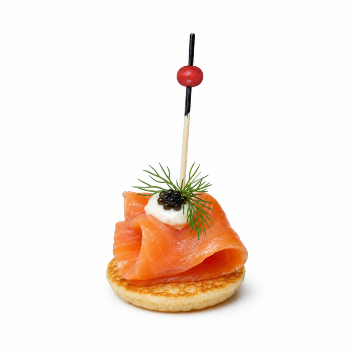 Stecchino Kita in bambù con decorazione nera e pallina rossa (FOR50) - H 7 cm - 100 pezzi
