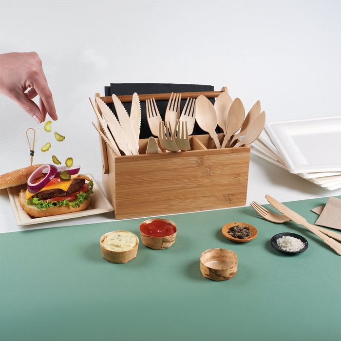 Cestino tondo in foglia di bambù "Anno" - 80 ml - Ø 7 cm - H 2,8 cm - 50 pezzi