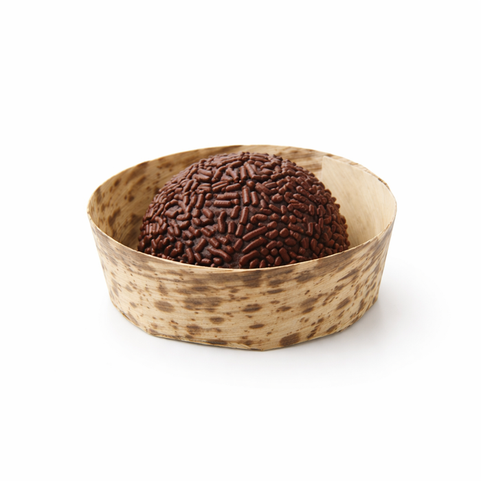 Cestino tondo in foglia di bambù "Anno" - 80 ml - Ø 7 cm - H 2,8 cm - 50 pezzi