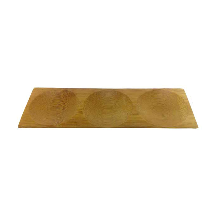Piatto in bambù a 3 scomparti "Patong" - 18 cm x 6 cm x 1 cm - 12 pezzi
