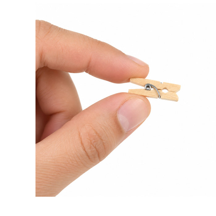 Mini mollette per bucato in legno - H 2,5 cm - 100 pezzi