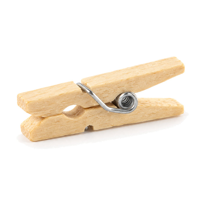 Mini mollette per bucato in legno - H 2,5 cm - 100 pezzi