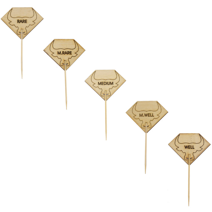 Stecchino per carne Rumpy in bambù, etichetta Medium (media) (FOR50) - H 9,5 cm - 100 pezzi