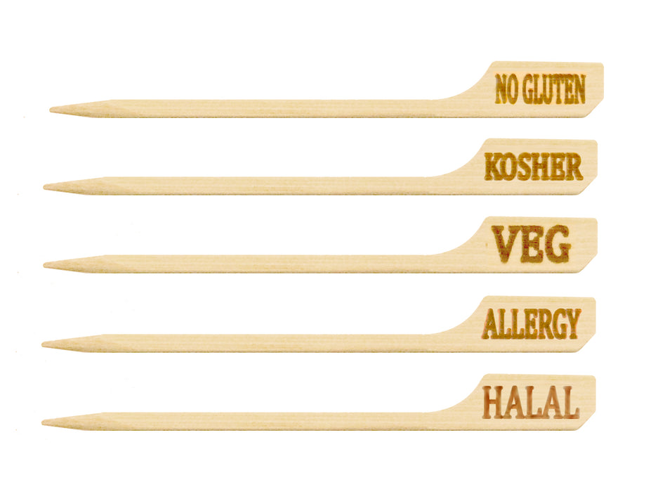 Stecchino Teppo Gushi in bambù segnale Veg (FOR50) - H 9 cm - 100 pezzi