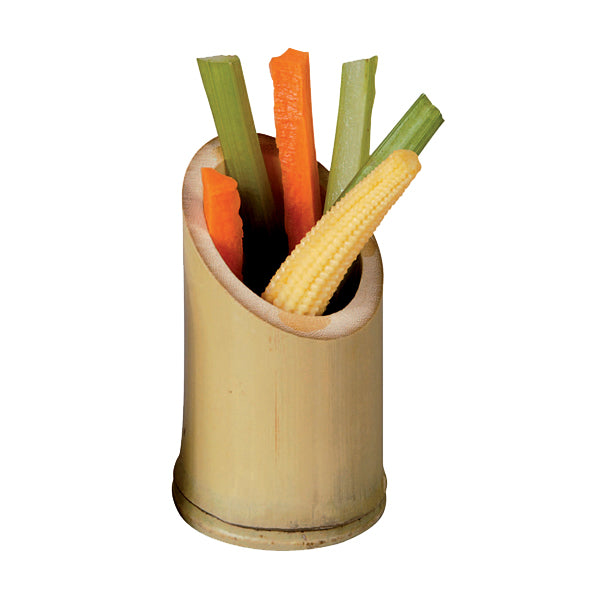 Tubo di bambù taglio obliquo"Asahi" - 60 ml - Ø 4,3 cm - H 9 cm - 10 pezzi