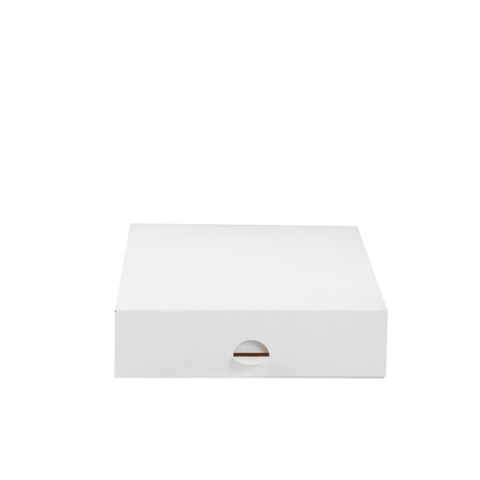 Scatola da pasticceria in cartone bianco - 18 cm x 18 cm x 5 cm - 50 pezzi
