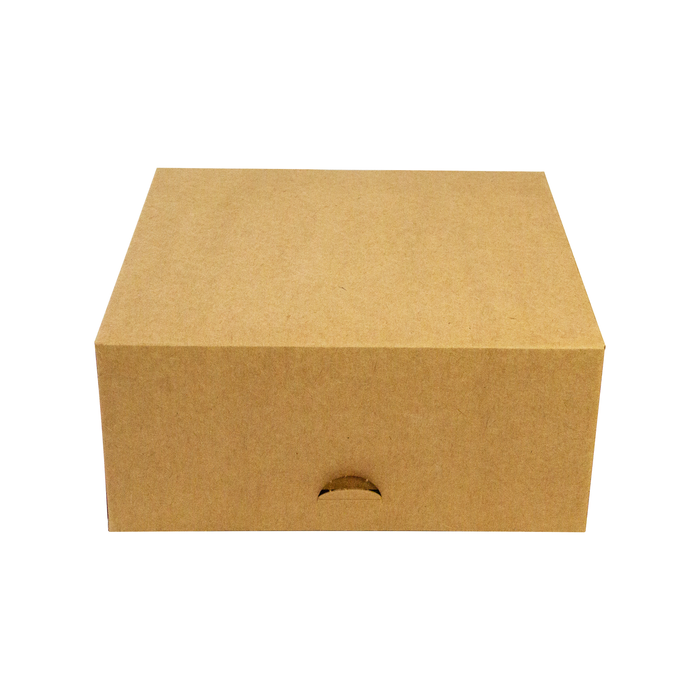 Scatola da pasticceria in cartone kraft - 18 cm x 18 cm x 8 cm - 50 pezzi