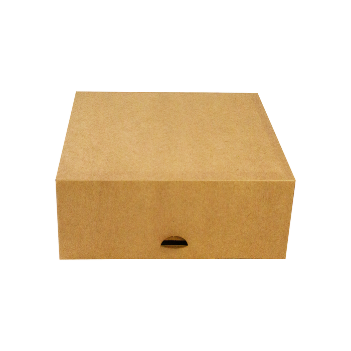 Scatola da pasticceria in cartone kraft - 20 cm x 20 cm x 8 cm - 50 pezzi