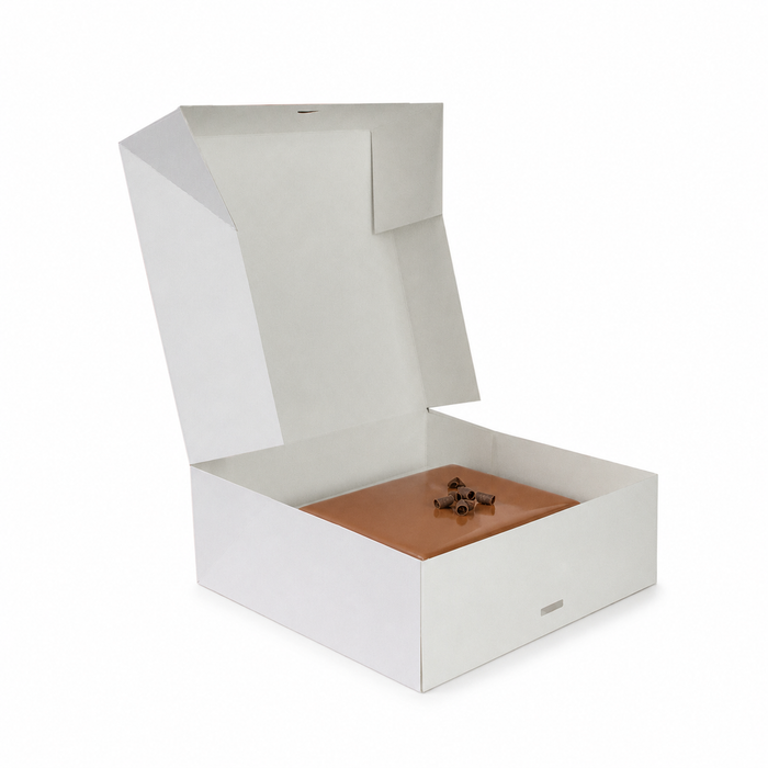 Scatola da pasticceria in cartone bianco - 25 cm x 25 cm x 10 cm - 50 pezzi