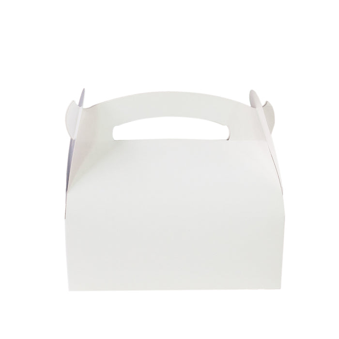 Scatola da pasticceria in cartone bianco con manici - 18 cm x 10 cm x 11,5 cm - 50 pezzi