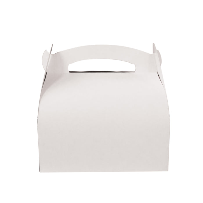 Scatola da pasticceria in cartone bianco con manici - 18 cm x 16 cm x 16,8 cm - 50 pezzi