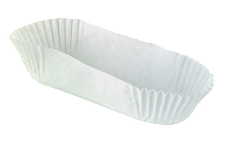Pirottino ovale in carta da forno bianca 105x40mm H25mm