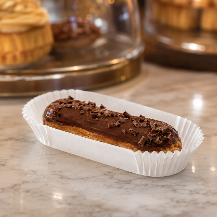 Pirottino ovale in carta da forno bianca - 10,5 cm x 4 cm x 2,5 cm - 1000 pezzi