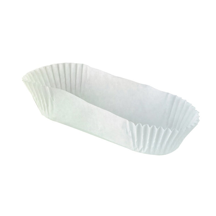 Pirottino ovale in carta da forno bianca 105x40mm H25mm