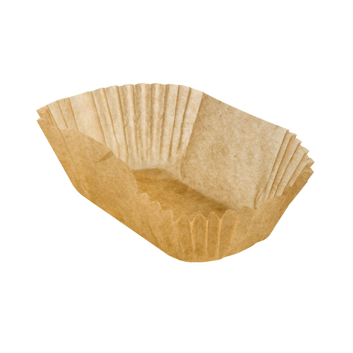 Pirottino ovale in carta da forno scura siliconata - 14,5 cm x 11,5 cm x 3,5 cm - 100 pezzi