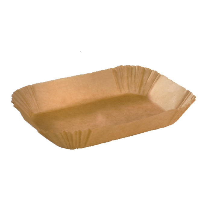 Pirottino ovale in carta da forno scura siliconata - 15,5 cm x 7,5 cm x 5,7 cm - 50 pezzi