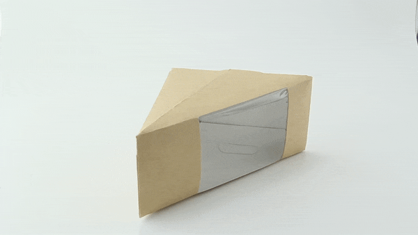 Porta tramezzino triplo kraft con finestra 72x123mm H123mm