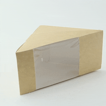 Porta tramezzino triplo kraft con finestra 82x123mm H123mm