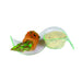 Contenitore fingerfood "Gizmo" in PS a onda verde trasparente 100x40mm H24mm