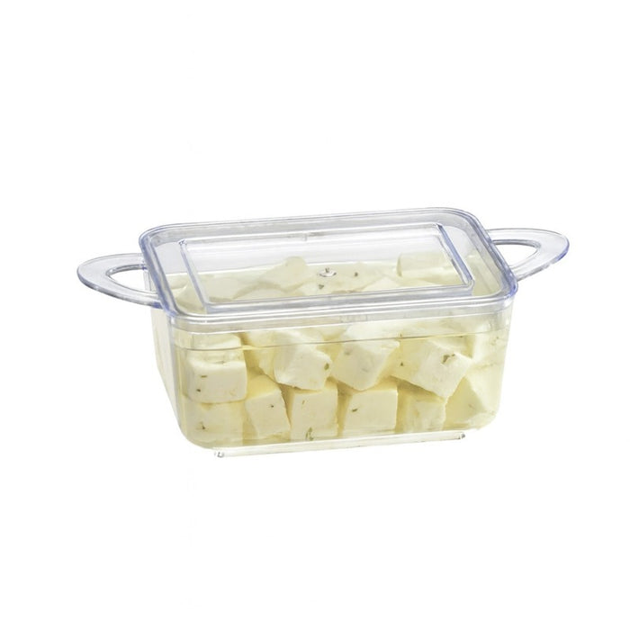 Contenitore fingerfood  "Loukià" in PS verde con manici 96x50mm H35mm 75ml