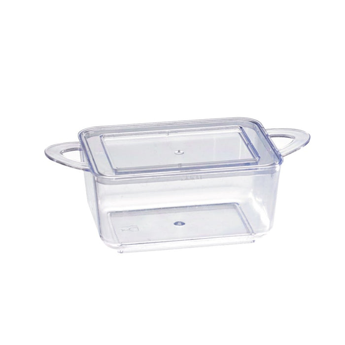 Contenitore fingerfood  "Loukià" in PS verde con manici 96x50mm H35mm 75ml