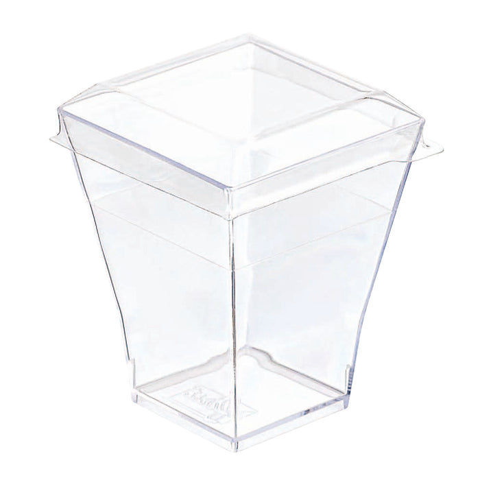Coperchio in plastica per piattino fingerfood Taiti (PET1) - 4,6 cm x 4,6 cm x 1 cm - 200 pezzi