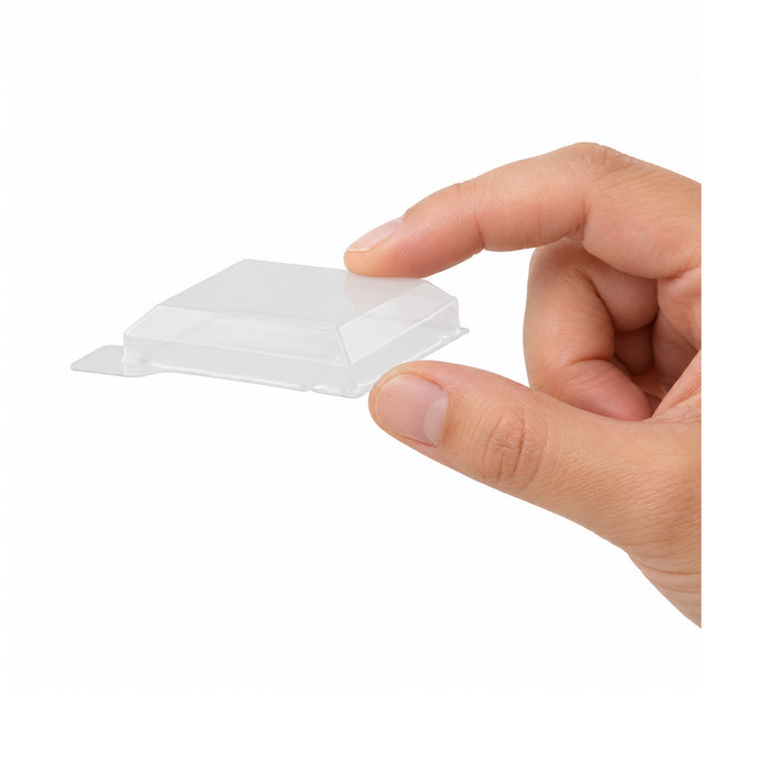 Coperchio in plastica per piattino fingerfood Taiti (PET1) - 4,6 cm x 4,6 cm x 1 cm - 200 pezzi
