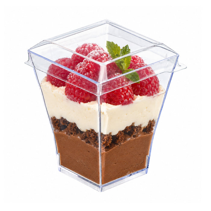 Coperchio in plastica per piattino fingerfood Taiti (PET1) - 4,6 cm x 4,6 cm x 1 cm - 200 pezzi
