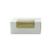 Scatola da pasticceria in cartone bianco con coperchio a finestra in incorporato 100x100mm H40mm
