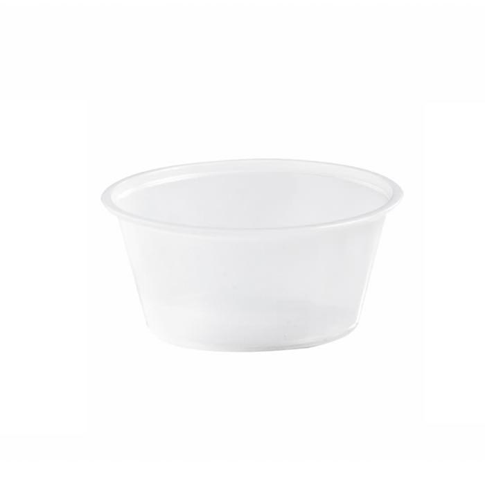 Contenitore in PS traslucida - 80 ml - Ø 7,4 cm - H 3,2 cm - 100 pezzi