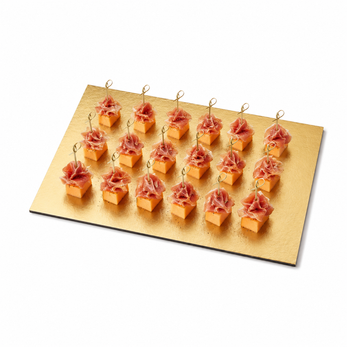 Sottotorta rettangolare in cartone, doppio lato oro/nero - 30 cm x 40 cm - 25 pezzi