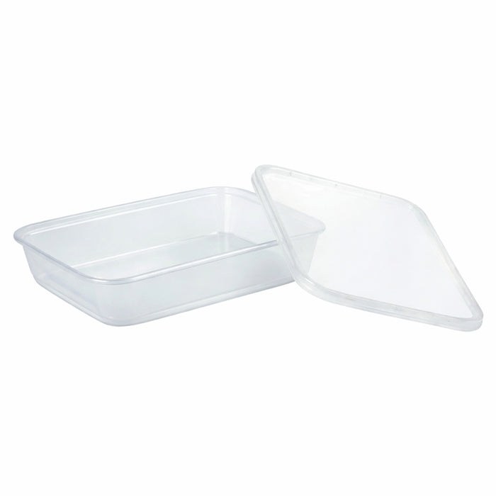 Contenitore rotondo traslucido in PP con coperchio - 500 ml - 17,3 cm x 12 cm x 3,7 cm - 25 pezzi