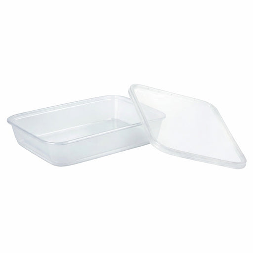 Caja rectangular traslucida PP con tapa. 500ml 173x120mm A37mm - 25Uds