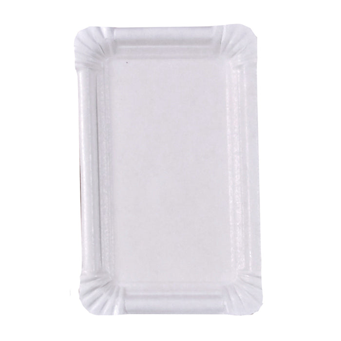 Piatto in cartone riciclato bianco - 17,5 cm x 11 cm - 250 pezzi