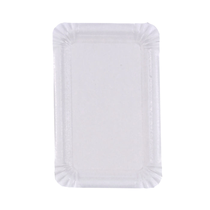 Piatto in cartone bianco - 13 cm x 20 cm - 100 pezzi