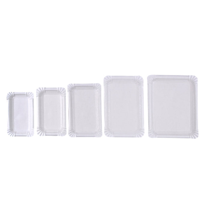 Piatto in cartone bianco - 20 cm x 16 cm - 250 pezzi