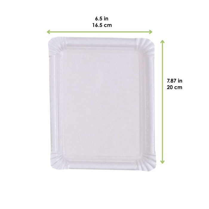 Piatto in cartone bianco 200x160mm