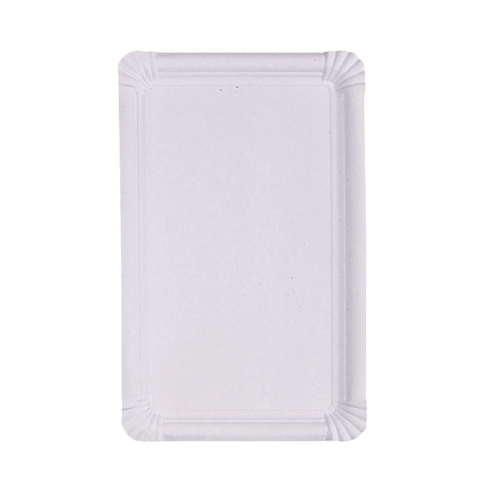 Piatto in cartone riciclato bianco - 33 cm x 19 cm - 250 pezzi