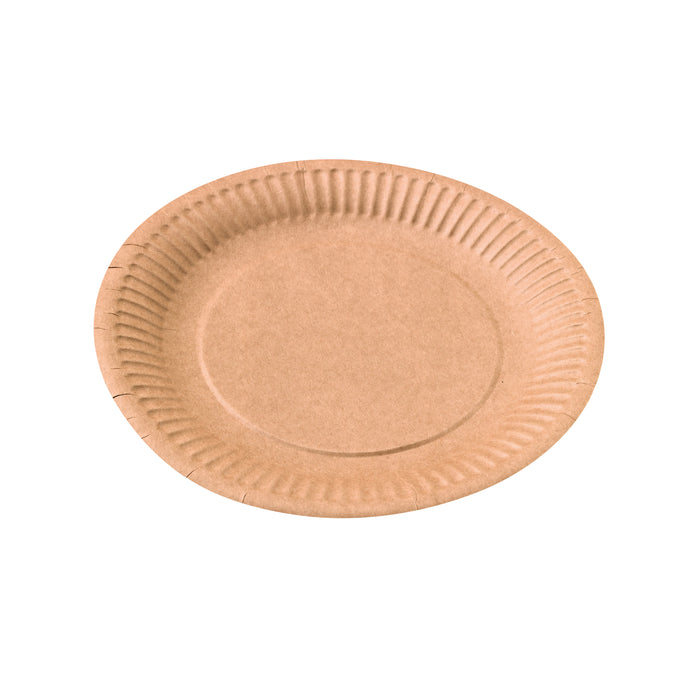 Piatto in cartone kraft - Ø 18 cm - H 1,1 cm - 50 pezzi