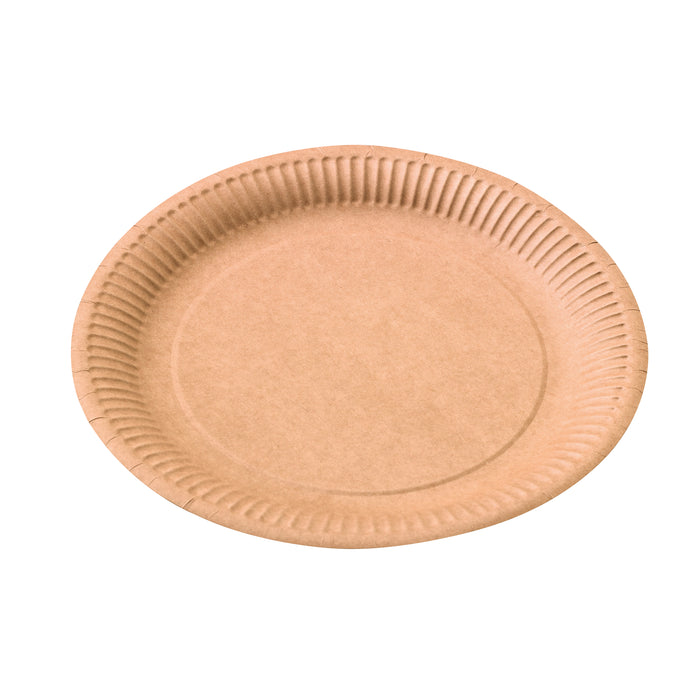 Piatto in cartone kraft - Ø 23 cm - H 1,5 cm - 50 pezzi