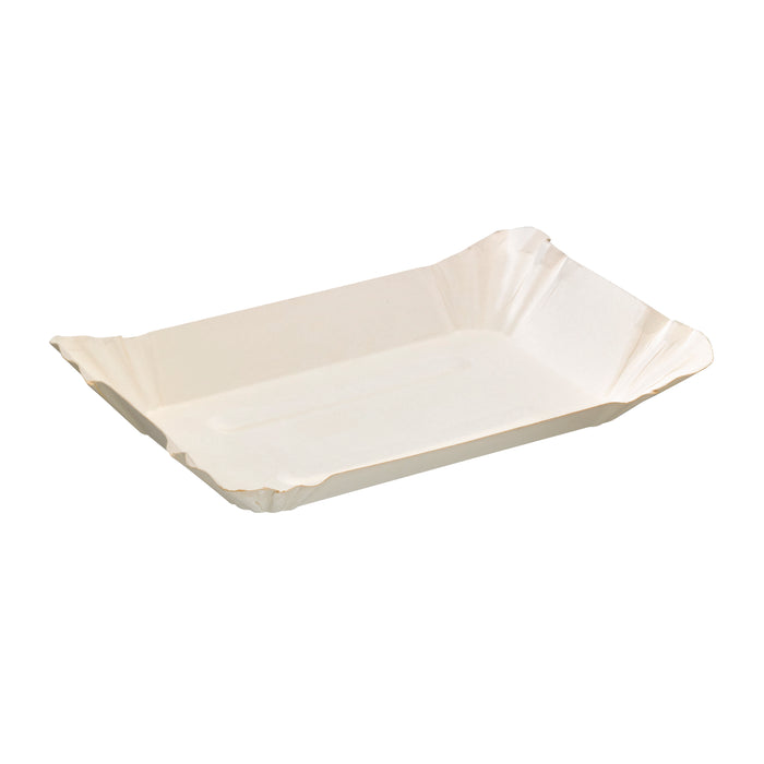 Piatto in cartone laminato bianco - 18 cm x 12 cm x 5 cm - 250 pezzi