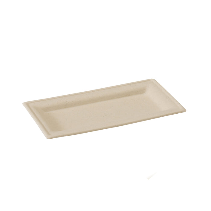Piatto in polpa di canna da zucchero - 26 cm x 13 cm - 25 pezzi