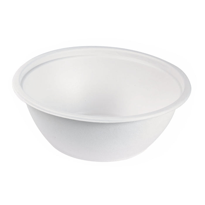 Ciotola formato maxi in polpa di canna da zucchero - 2400 ml - Ø 24,2 cm - H 8,2 cm - 25 pezzi