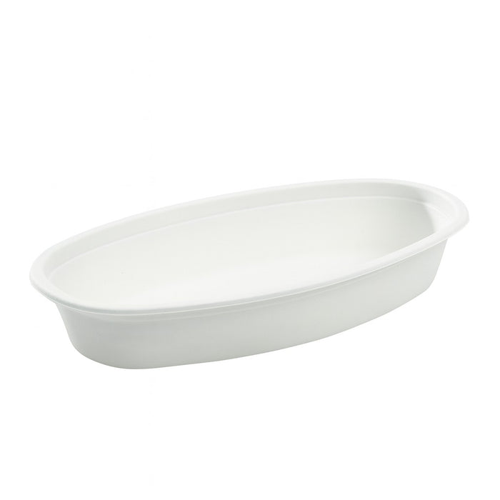 Insalatiera ovale in polpa di canna da zucchero - 700 ml - 23 cm x 14 cm x 5 cm - 100 pezzi