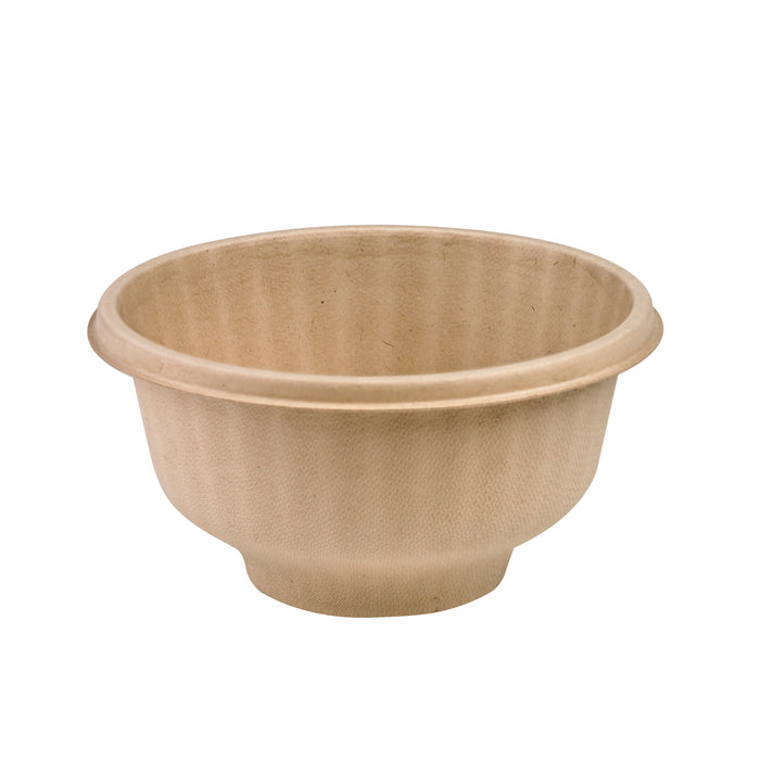 Contenitore per zuppa in polpa di canna da zucchero con coperchio - 680 ml - Ø 14 cm - H 9 cm - 50 pezzi