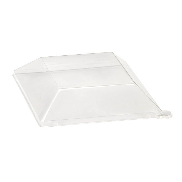 Coperchio in RPET trasparente quadrato - 16 cm x 16 cm x 3,8 cm - 25 pezzi