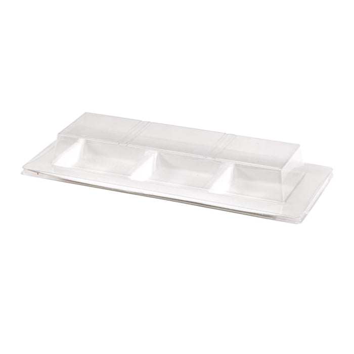 Coperchio in PET per piatto in polpa (PET1) - 26 cm x 11 cm x 3,2 cm - 50 pezzi