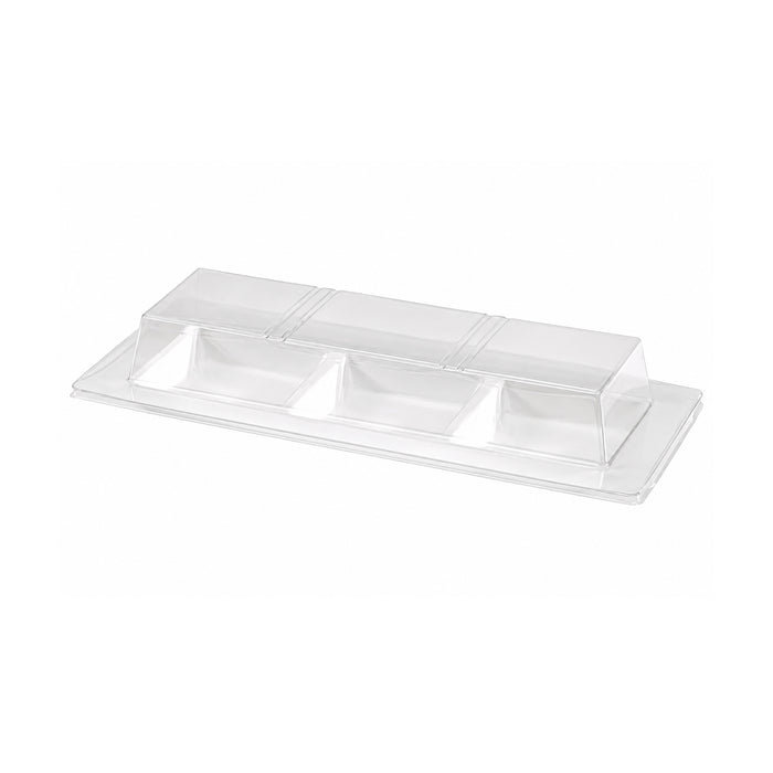 Coperchio in PET per piatto in polpa (PET1) - 26 cm x 11 cm x 3,2 cm - 50 pezzi