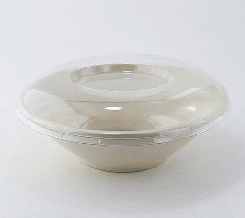 Ciotola "Poke" tonda in polpa di canna da zucchero scura  H49mm 700ml
