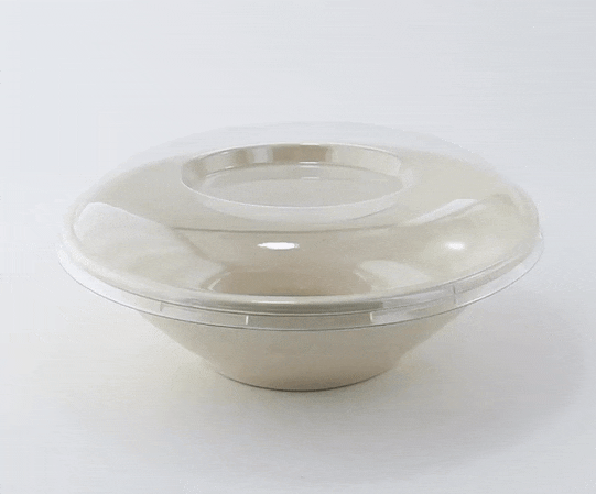Ciotola "Poke" tonda in polpa di canna da zucchero scura  H63mm 950ml